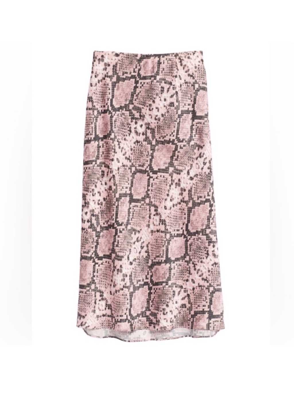 Banana Republic Pink Gray Snakeskin-Print Midi Skirt